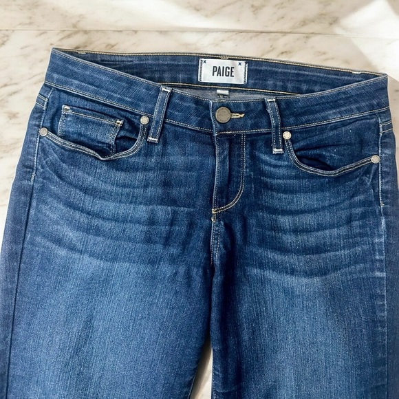 PAIGE Denim ‘Kylie Crop’ Jeans in “Deep Purple” Dark Wash Size 26 - Picture 4 of 15